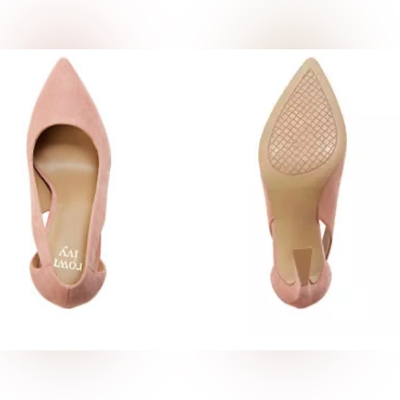 Crown & Ivy, Pointed Toe, Narrow Fluted Heels, Peach Color, Size 6M - Picture 3 of 11